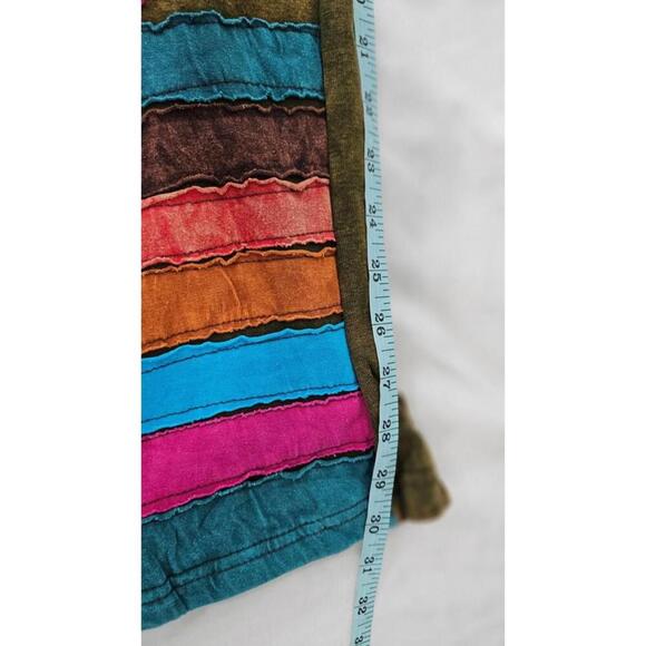 K.P.C. Women's Handmade Bohemian Floral Embroidered Pants-Olive Green XXL - Picture 6 of 8